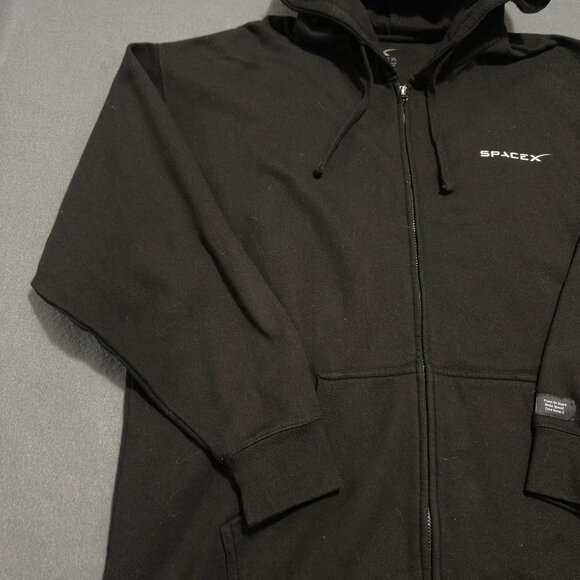 SpaceX Crew Demo 2 NASA Full Zip Hoodie Men’s Sz 3X Black Falcon 9 Rocket Tesla - Picture 7 of 13